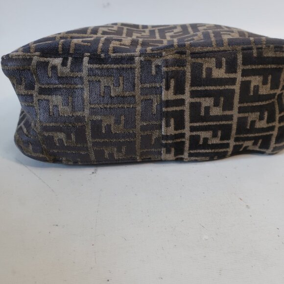 Womens Fendi Zucca Mini Mama Baguette Velour Velvet Leather Shoulder Handbag - Picture 12 of 16